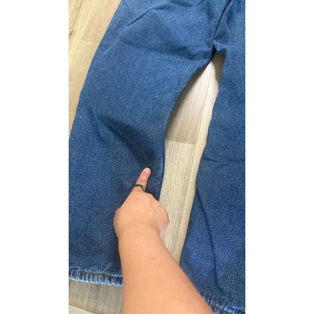 VTG Full Blue Flannel-Lined Denim Jeans Classic 5 Pocket Relaxed Size 34